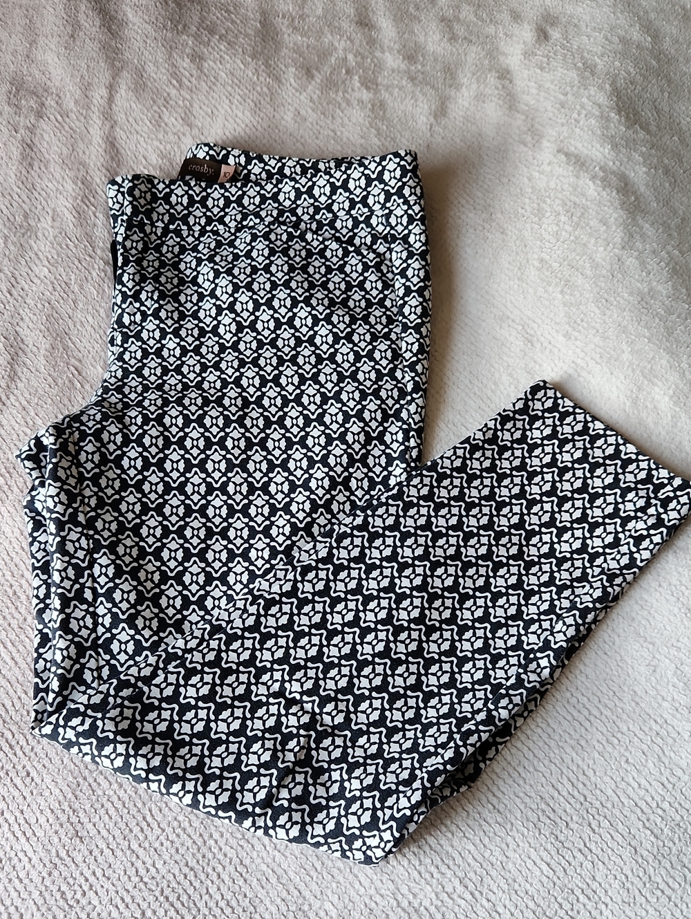crosby. Black and White Geometric Print Leggings